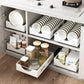 Adjustable White Kitchen Drawer Dividers for Plates and Cutlery