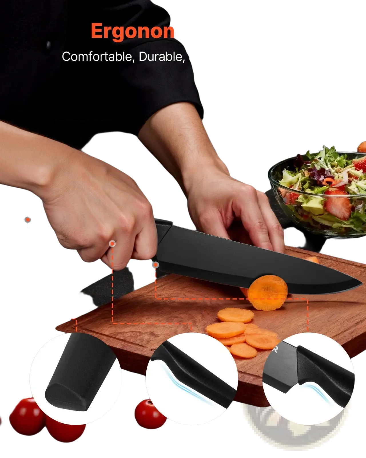 Kitchen Knife Set 15 Piece German Steel with Block