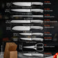 Kitchen Knife Set With Block And Sharpener, 15 Piece German High Carbon Stainless Steel  Sharp Knife Set, Kitchen Cutlery With Ergonomic Handle, Sharpening Rod And Wooden Block, For Home Cooks