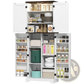 Kitchen Pantry Cabinet with Led Light and Spice Racks