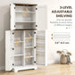 Kitchen Pantry Cabinet with Led Light and Spice Racks