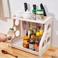 Multilayer Two Tier Kitchen Spice and Utensil Organizer Rack