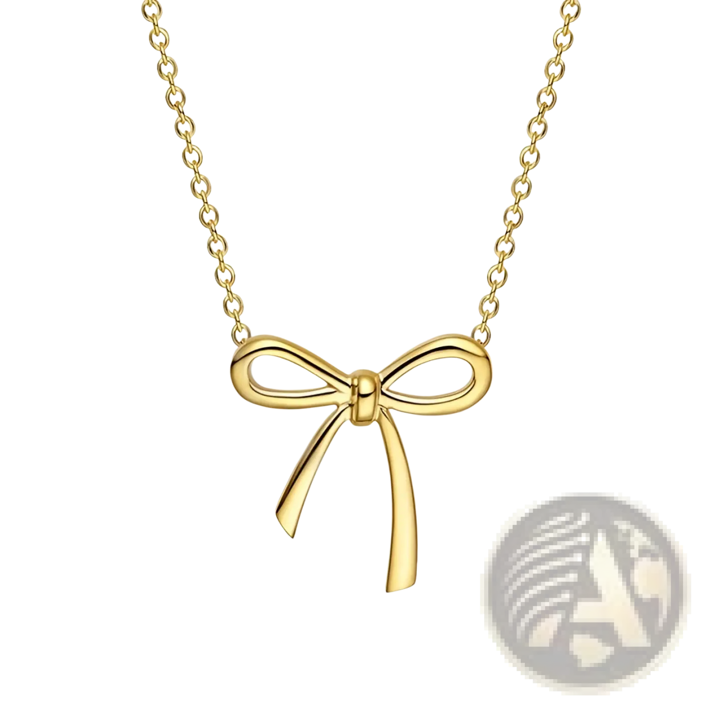 Korean Style Bow Pendant Gold and Silver Clavicle Necklace