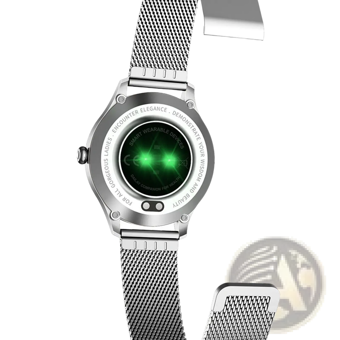 Kw10 Pro Women Rose Gold Mesh Smartwatch with Butterfly Dial