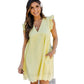 Lace Jacquard v Neck Eyelet Beach Dress with Pockets