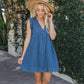 Lace Jacquard v Neck Eyelet Beach Dress with Pockets