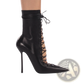 Lace Up Mesh Pointed Toe Stiletto High Heel Sandals