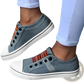 Laceless Canvas Sneakers Striped Slip on Loafers
