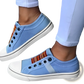 Laceless Canvas Sneakers Striped Slip on Loafers