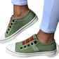 Laceless Canvas Sneakers Striped Slip on Loafers