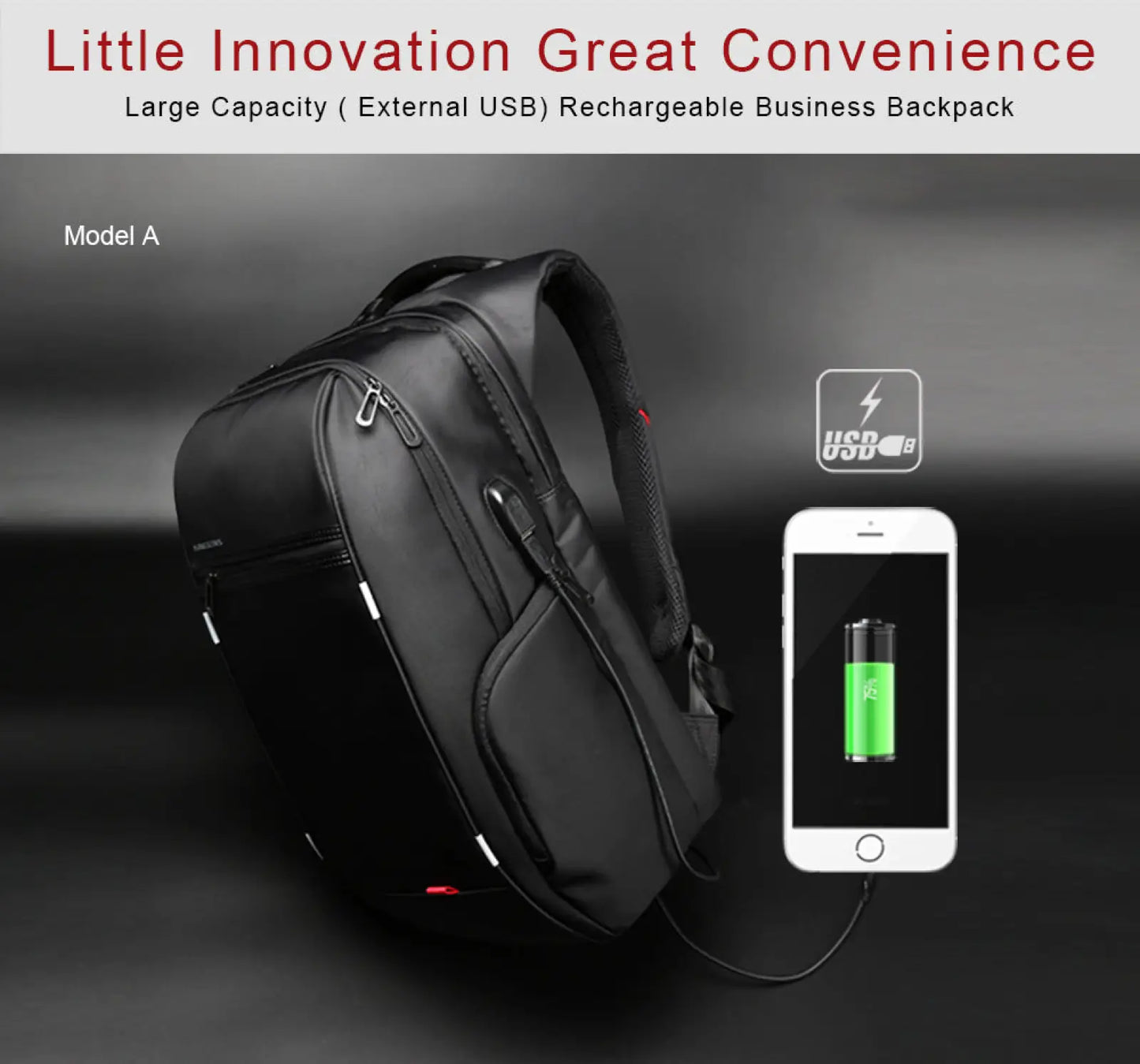 Laptop Backpack Waterproof Usb Charging Business Bag