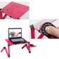 Ergonomic Folding Laptop Desk with Cooling Fan and Mouse Pad