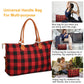 Large Canvas Duffle Bag Plaid Travel Tote Overnight Bag