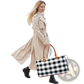 Large Canvas Duffle Bag Plaid Travel Tote Overnight Bag
