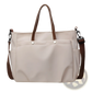Large Capacity Canvas Tote Bag with Leather Handles