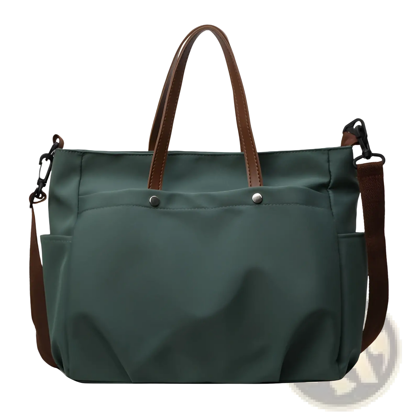 Large Capacity Canvas Tote Bag with Leather Handles