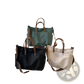 Large Capacity Canvas Tote Bag with Leather Handles