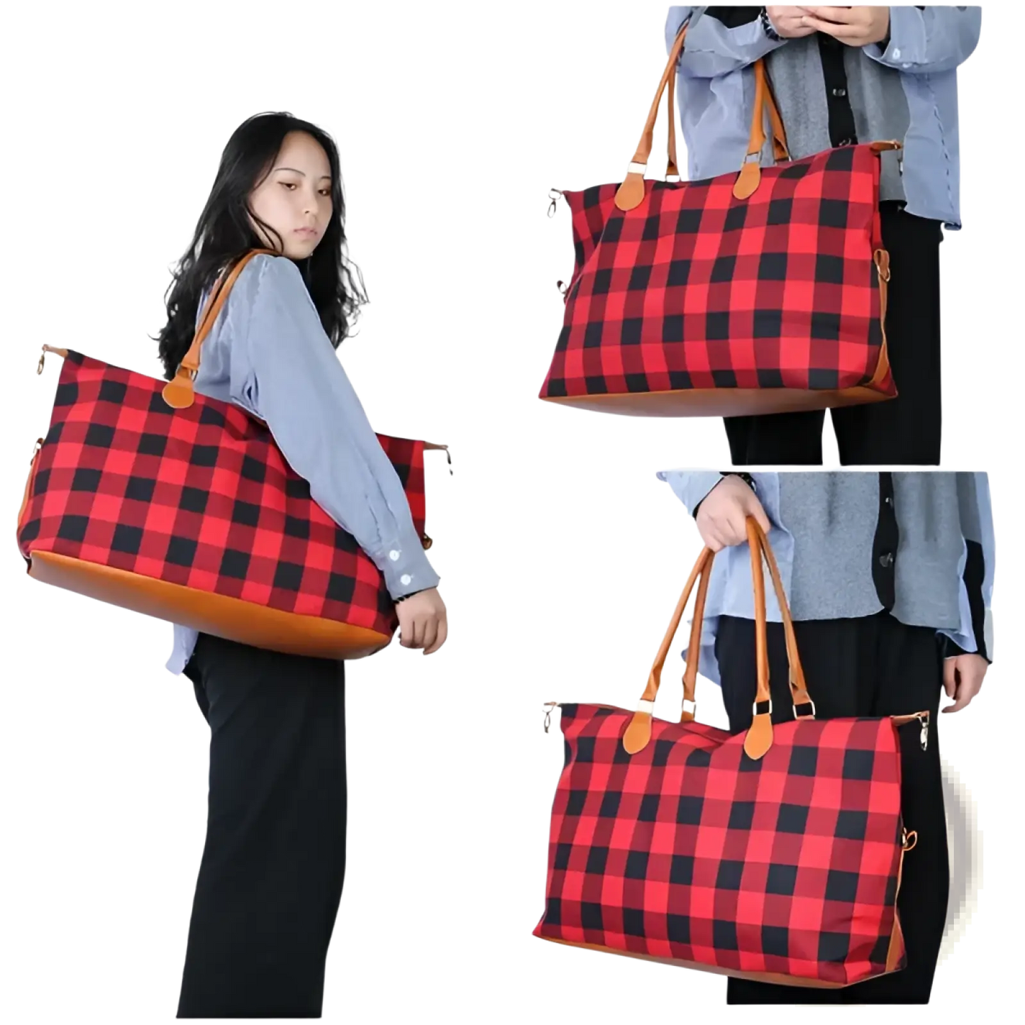 Large Capacity Cotton Canvas Weekend Travel Duffle Bag