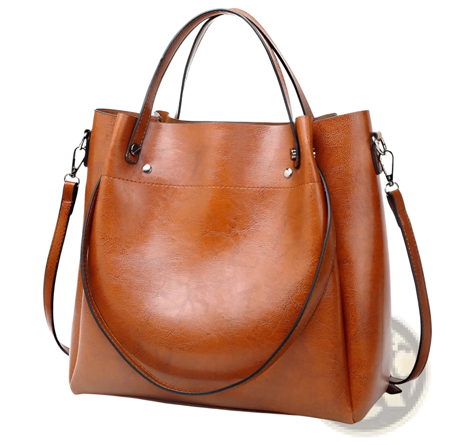 Large Capacity Faux Leather Tote Shoulder Bag