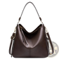 Large Capacity Faux Leather Zippered Hobo Shoulder Bag
