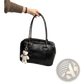 Large Capacity Leather Shoulder Bag with Bear Charm