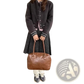 Large Capacity Leather Shoulder Bag with Bear Charm