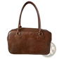 Large Capacity Leather Shoulder Bag with Bear Charm