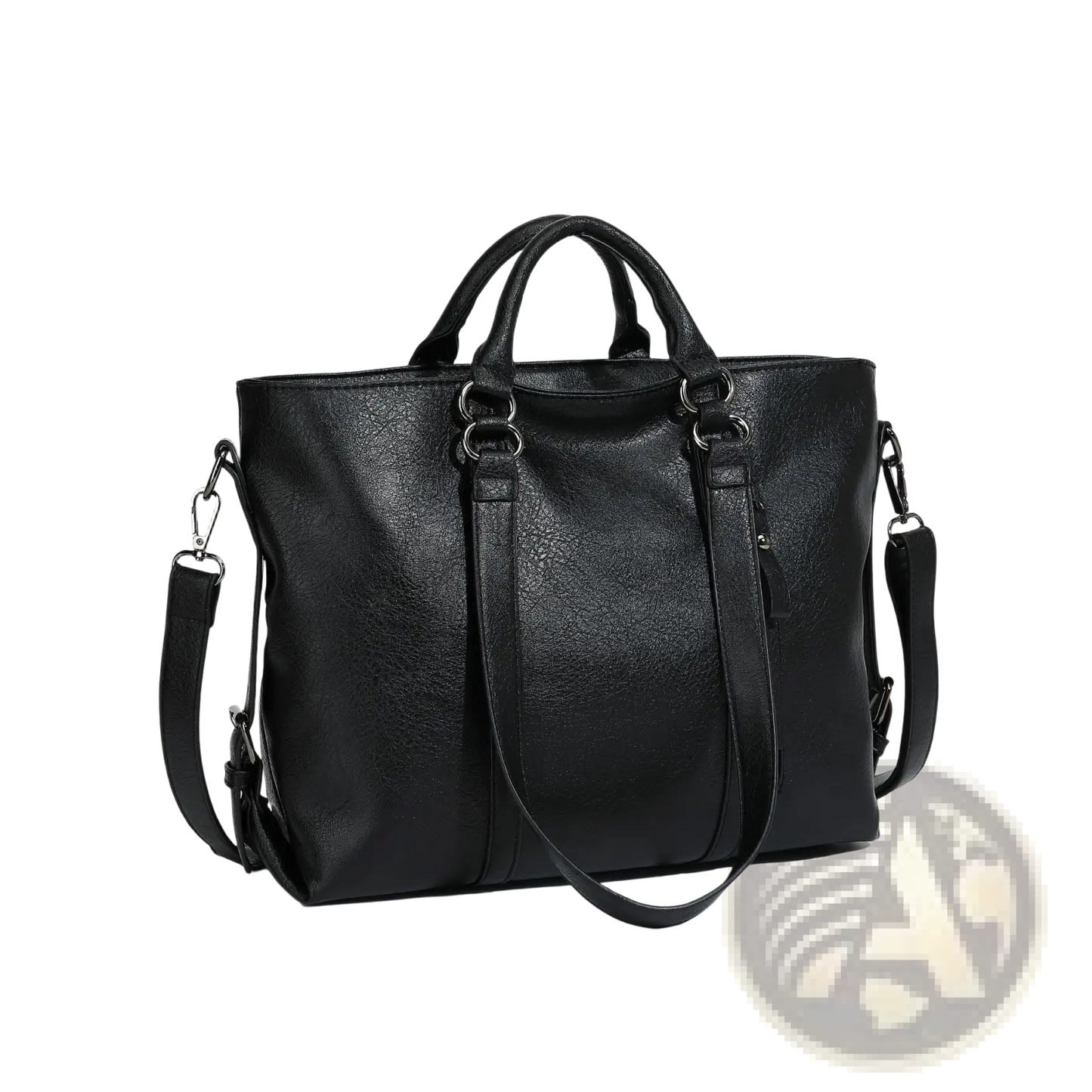 Large Capacity Leather Tote Bag with Shoulder Strap