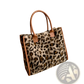 Large Capacity Leopard Print Plush Tote Bag