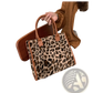 Large Capacity Leopard Print Plush Tote Bag
