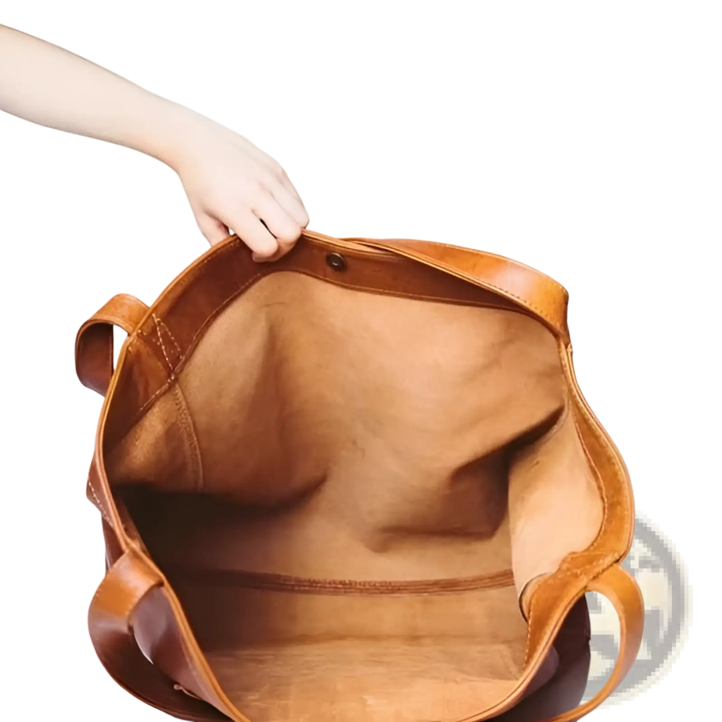 Large Capacity Oil Wax Leather Tote Shoulder Bag