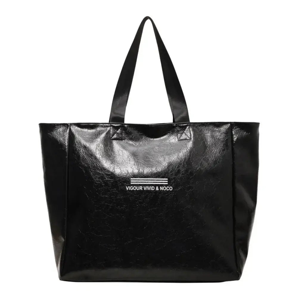 Large Waterproof Glossy Shoulder Tote Bag