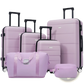 Lavender 6 Piece Hardshell Luggage Set with Spinner Wheels
