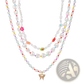 Layered Gold Butterfly and Pearl Jewelry Set for Women