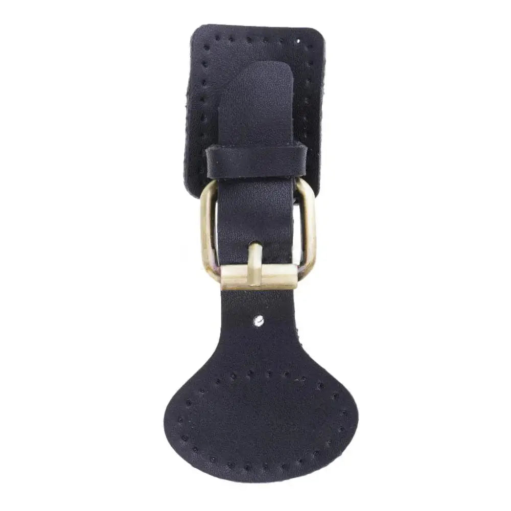 Handcrafted Oval Leather Hook Fasteners with Brass Hardware