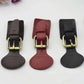 Handcrafted Oval Leather Hook Fasteners with Brass Hardware