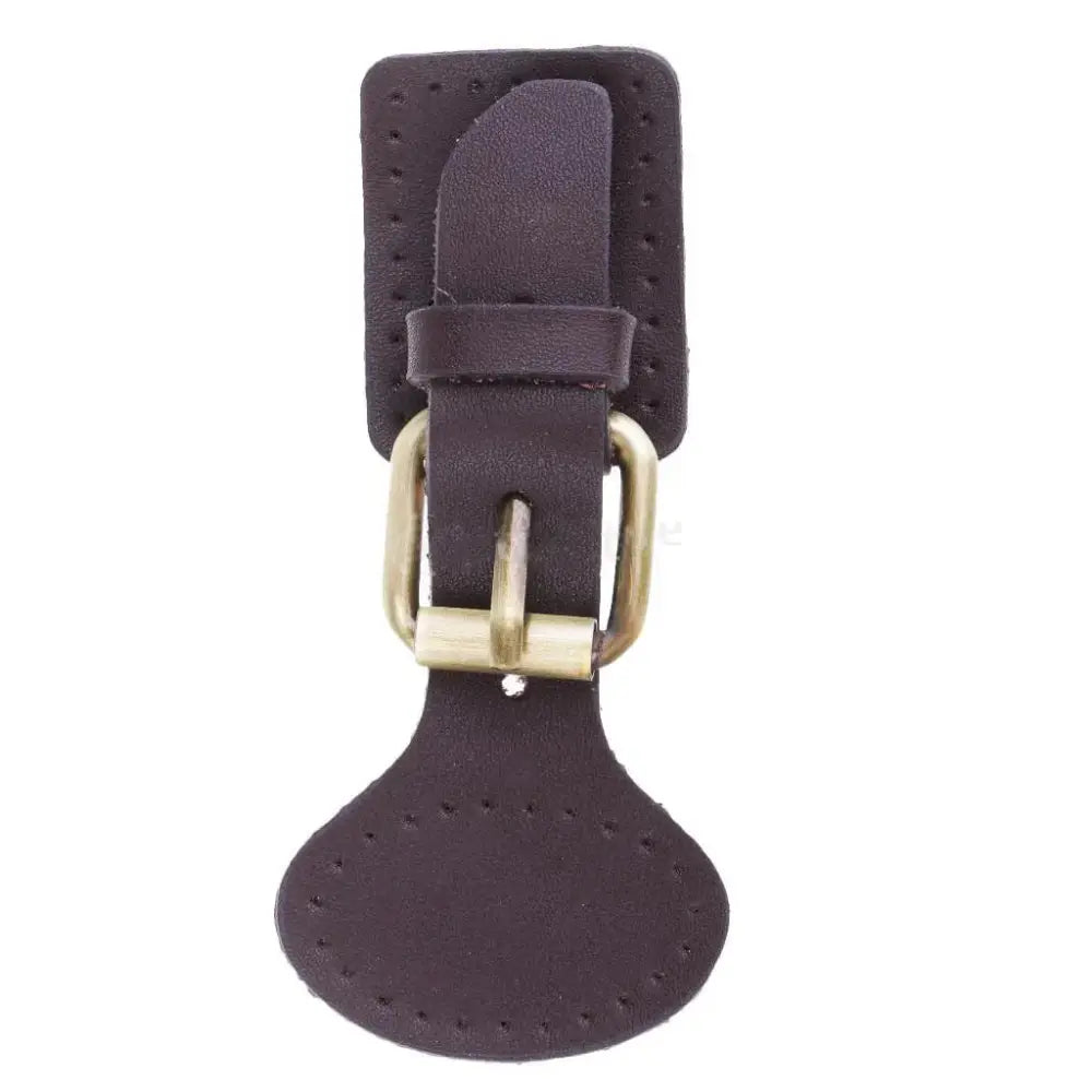 Handcrafted Oval Leather Hook Fasteners with Brass Hardware