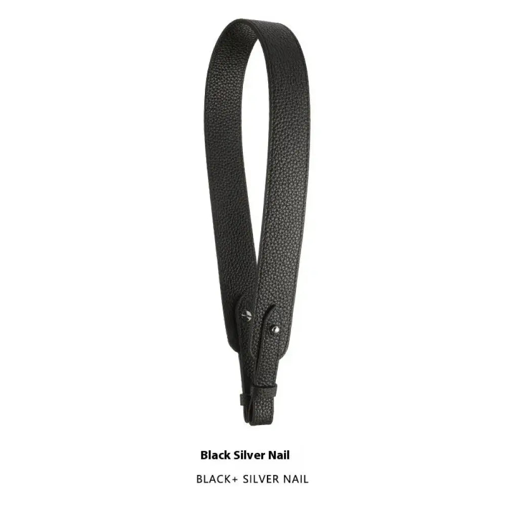 Adjustable Textured Leather Handbag Strap with Gold Clasp