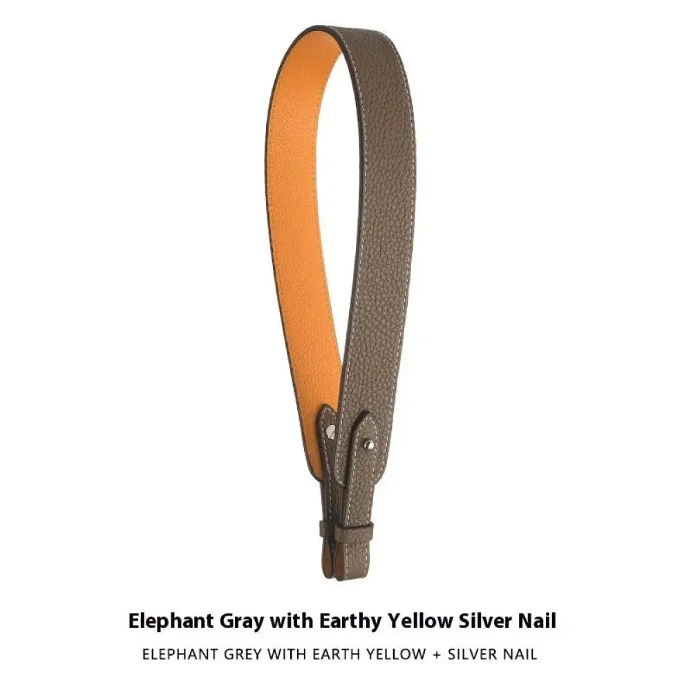 Adjustable Textured Leather Handbag Strap with Gold Clasp