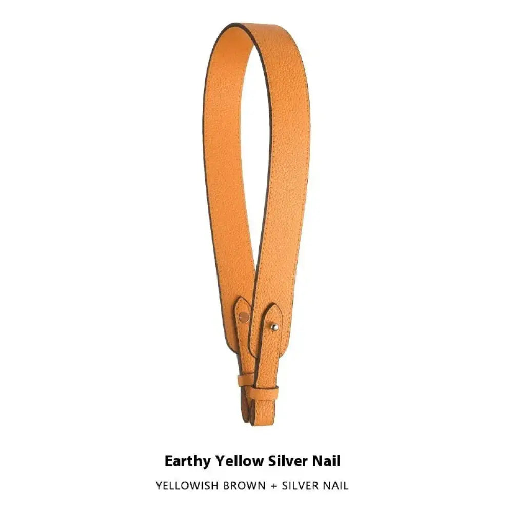 Adjustable Textured Leather Handbag Strap with Gold Clasp