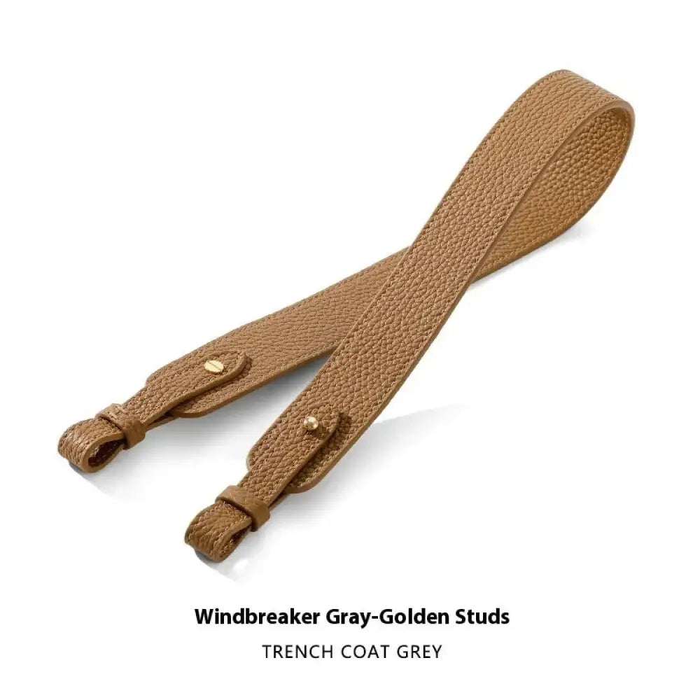 Adjustable Textured Leather Handbag Strap with Gold Clasp