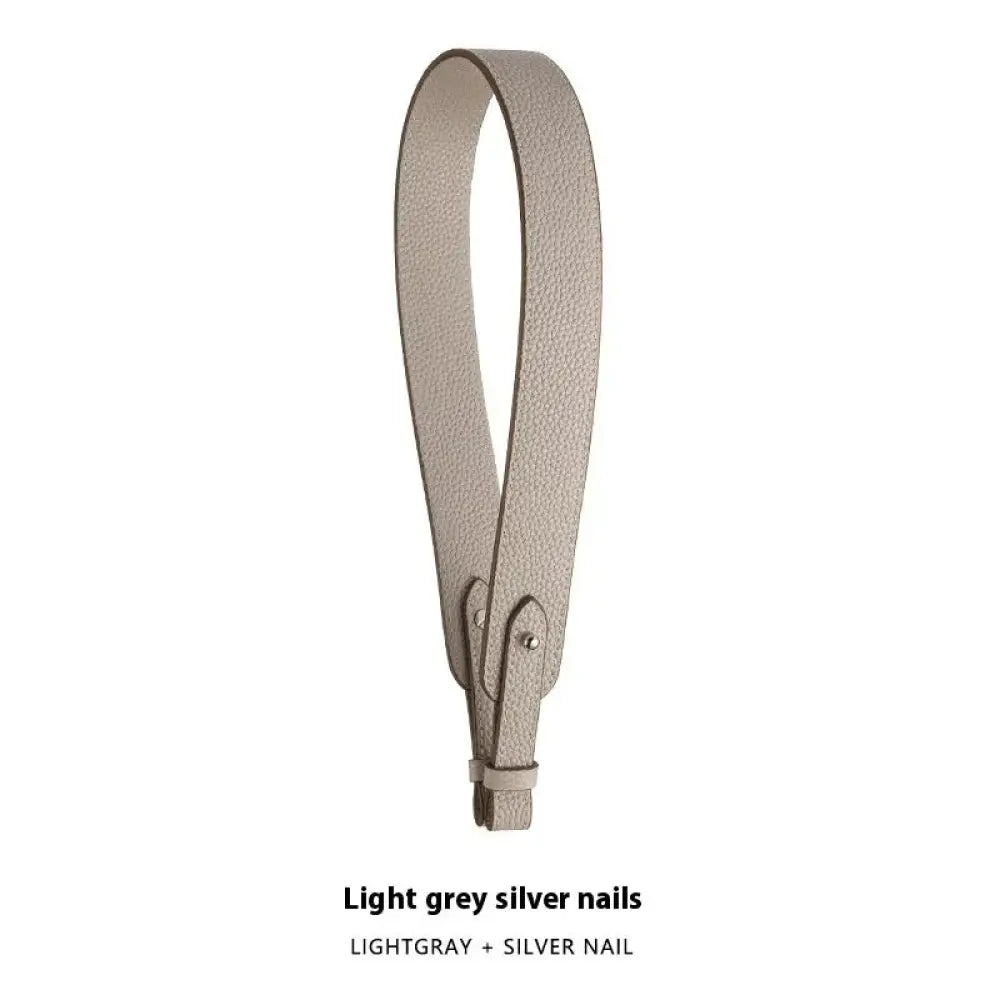 Adjustable Textured Leather Handbag Strap with Gold Clasp