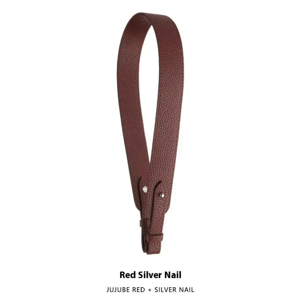 Adjustable Textured Leather Handbag Strap with Gold Clasp