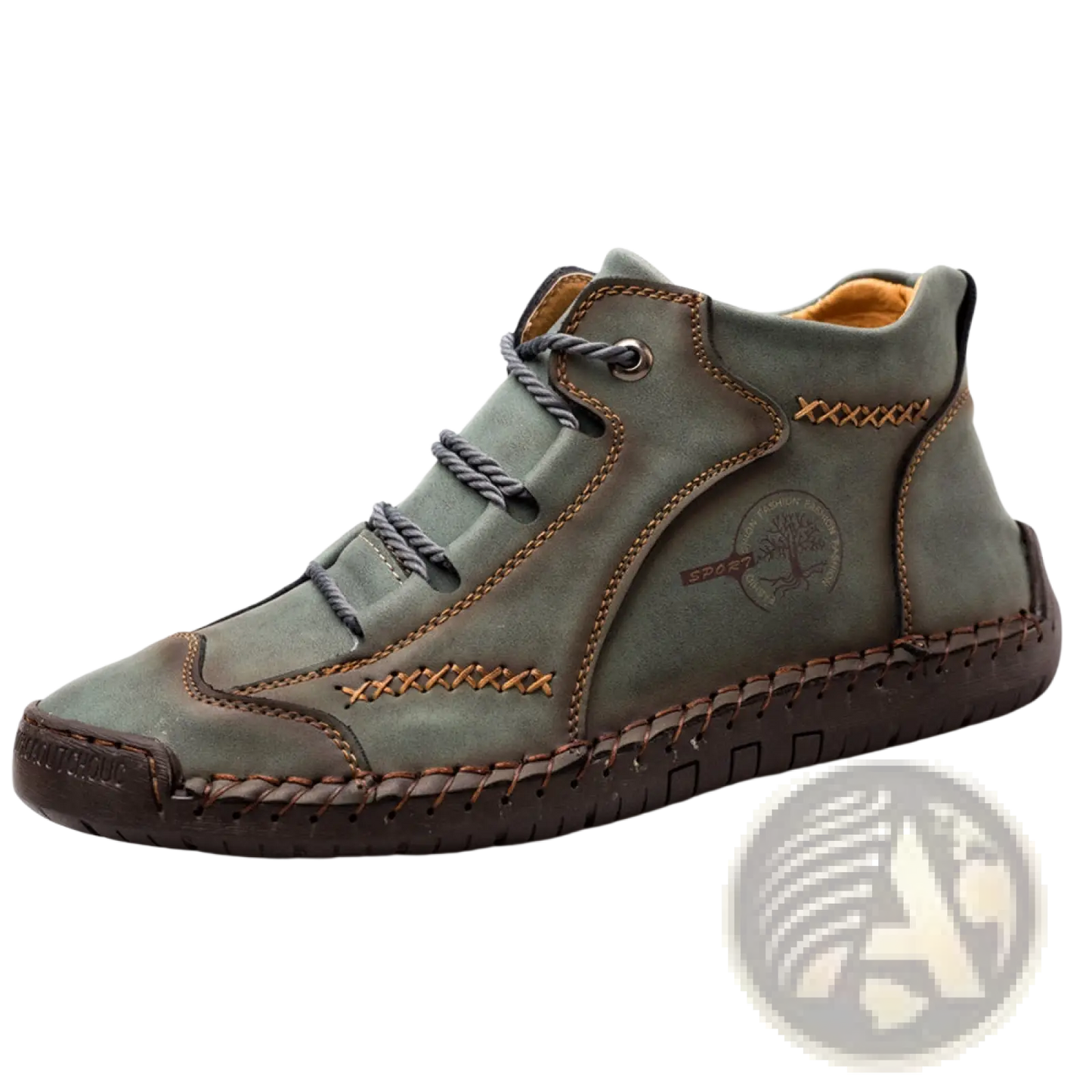 Leather Boots Hand Stitched Vintage High Top Sneakers