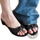 Leather Buckle Mule Sandals for Women Square Toe