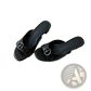 Leather Buckle Mule Sandals for Women Square Toe