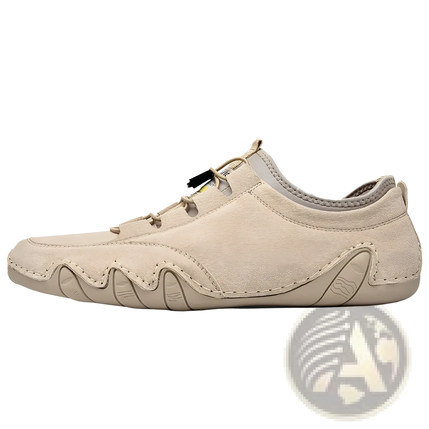 Leather Casual Shoes Suede Slip on Wavy Sole Sneakers