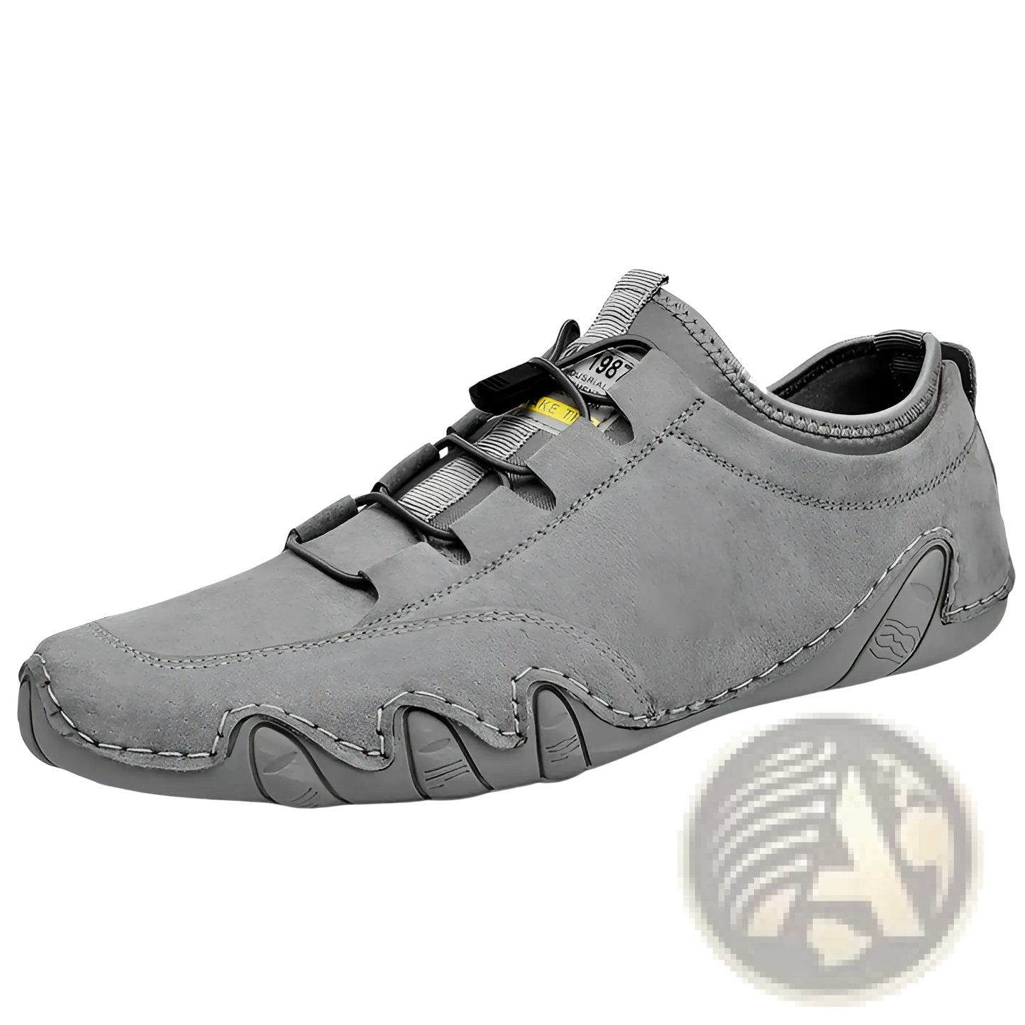 Leather Casual Shoes Suede Slip on Wavy Sole Sneakers