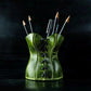 Handcrafted Leather Corset Desk Organizer and Pen Holder