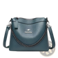 Leather Crossbody Handbag with Silver Chain Strap